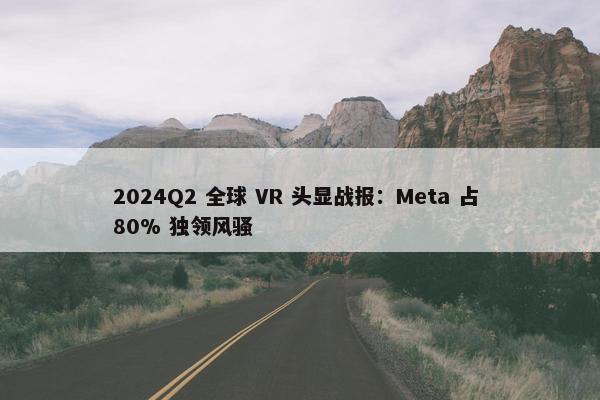 2024Q2 全球 VR 头显战报：Meta 占 80% 独领风骚