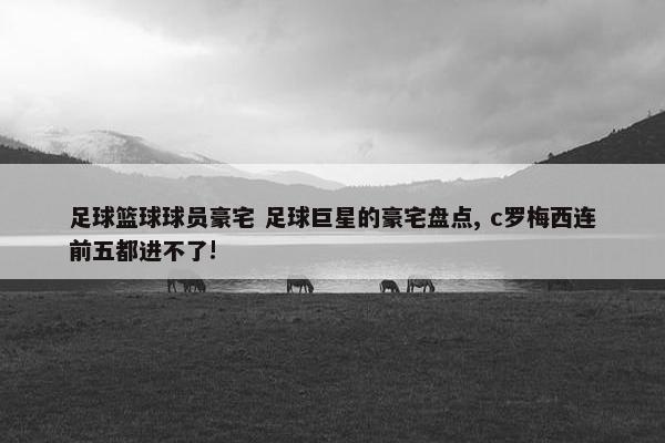 足球篮球球员豪宅 足球巨星的豪宅盘点, c罗梅西连前五都进不了!