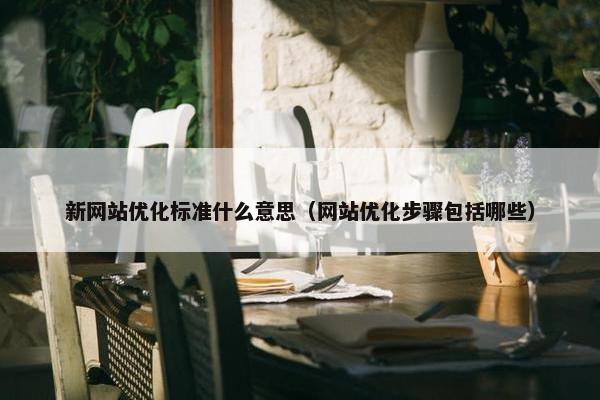 新网站优化标准什么意思（网站优化步骤包括哪些）