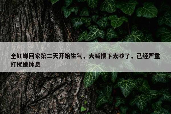 全红婵回家第二天开始生气，大喊楼下太吵了，已经严重打扰她休息