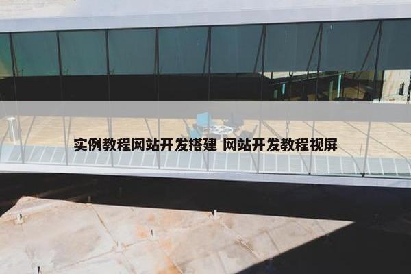 实例教程网站开发搭建 网站开发教程视屏