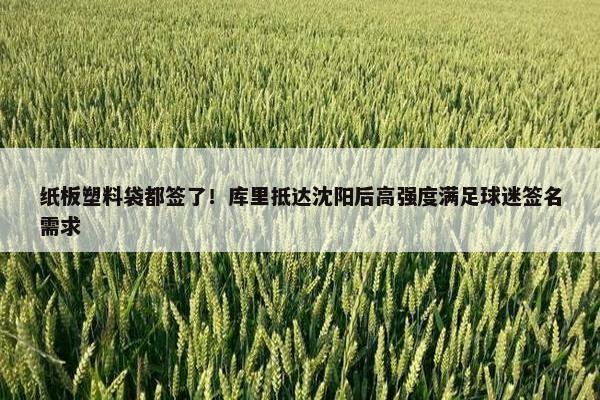 纸板塑料袋都签了！库里抵达沈阳后高强度满足球迷签名需求