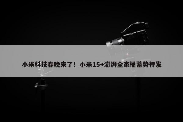 小米科技春晚来了！小米15+澎湃全家桶蓄势待发