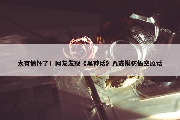 太有情怀了！网友发现《黑神话》八戒模仿悟空原话