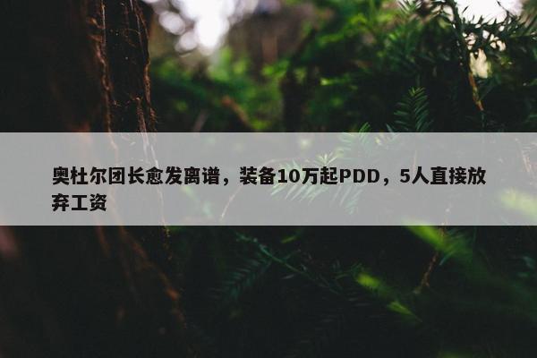 奥杜尔团长愈发离谱，装备10万起PDD，5人直接放弃工资