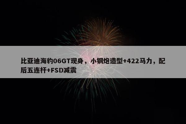 比亚迪海豹06GT现身，小钢炮造型+422马力，配后五连杆+FSD减震