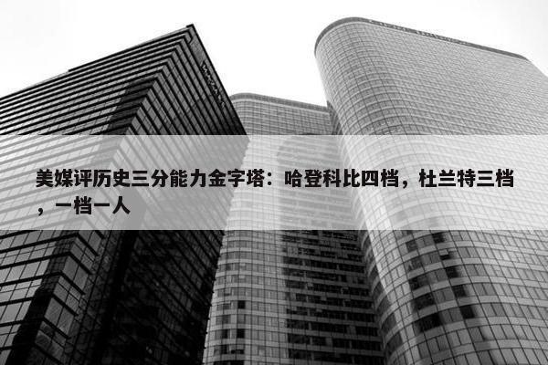 美媒评历史三分能力金字塔：哈登科比四档，杜兰特三档，一档一人