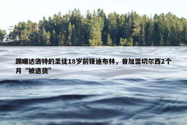 踢曝达洛特的圣徒18岁前锋迪布林，曾加盟切尔西2个月“被退货”