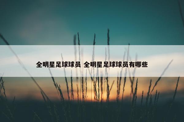 全明星足球球员 全明星足球球员有哪些