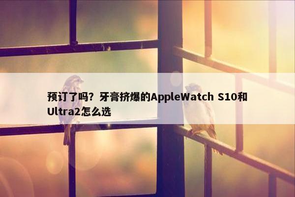 预订了吗？牙膏挤爆的AppleWatch S10和Ultra2怎么选