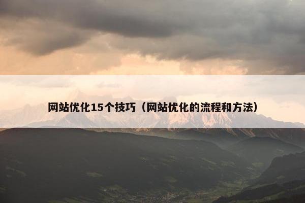 网站优化15个技巧（网站优化的流程和方法）