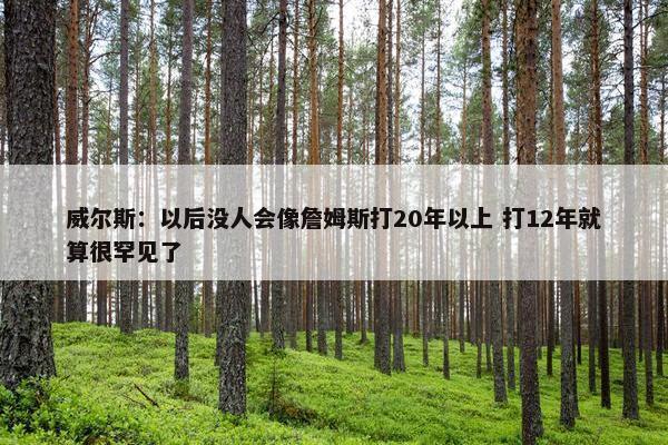 威尔斯：以后没人会像詹姆斯打20年以上 打12年就算很罕见了