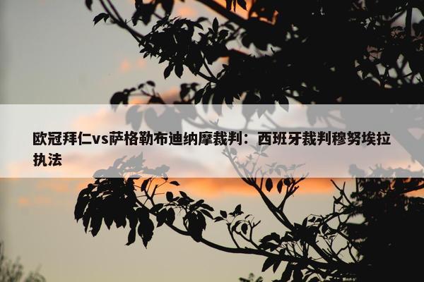 欧冠拜仁vs萨格勒布迪纳摩裁判：西班牙裁判穆努埃拉执法