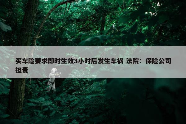 买车险要求即时生效3小时后发生车祸 法院：保险公司担责