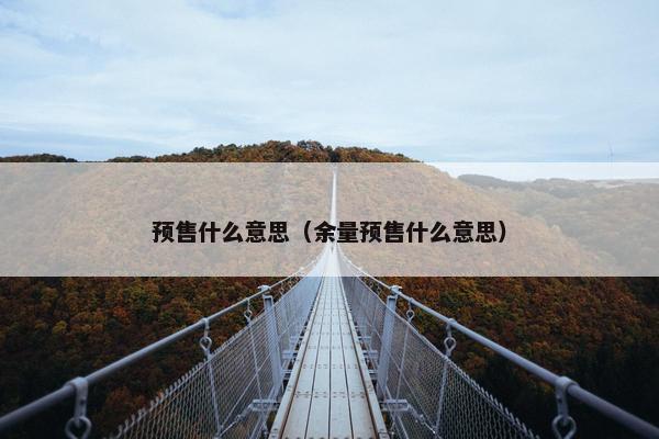 预售什么意思（余量预售什么意思）