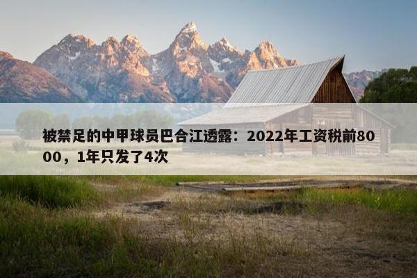 被禁足的中甲球员巴合江透露：2022年工资税前8000，1年只发了4次