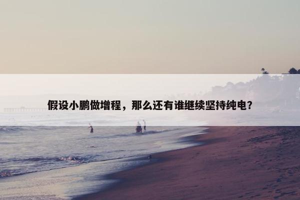 假设小鹏做增程，那么还有谁继续坚持纯电？