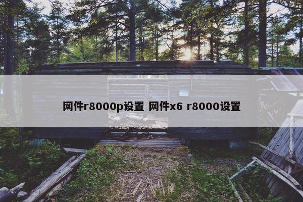 网件r8000p设置 网件x6 r8000设置