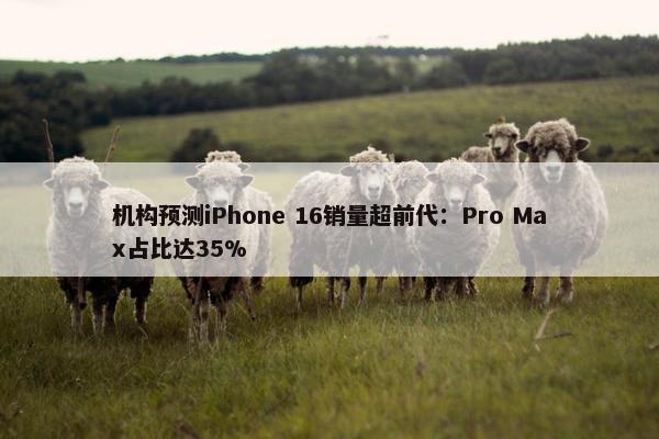 机构预测iPhone 16销量超前代：Pro Max占比达35%