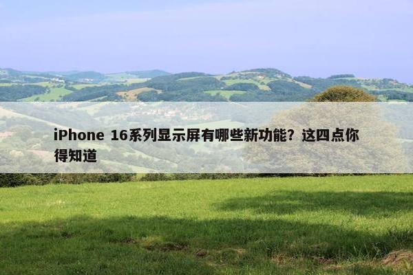 iPhone 16系列显示屏有哪些新功能？这四点你得知道