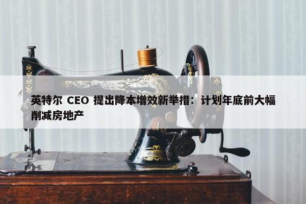 英特尔 CEO 提出降本增效新举措：计划年底前大幅削减房地产