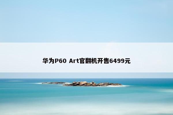 华为P60 Art官翻机开售6499元