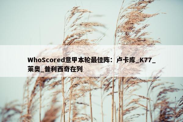 WhoScored意甲本轮最佳阵：卢卡库_K77_莱奥_普利西奇在列