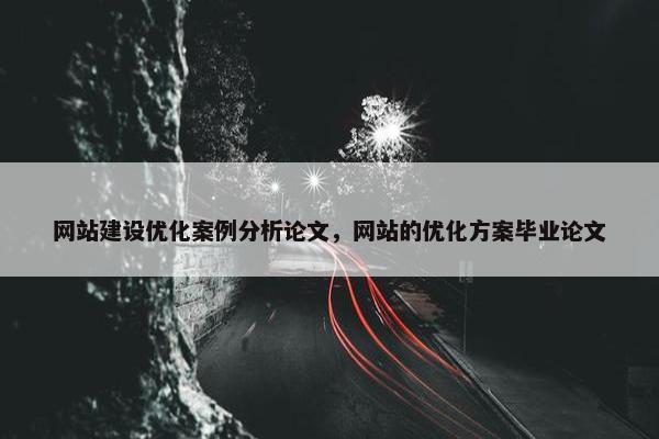 网站建设优化案例分析论文，网站的优化方案毕业论文