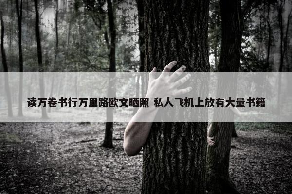 读万卷书行万里路欧文晒照 私人飞机上放有大量书籍