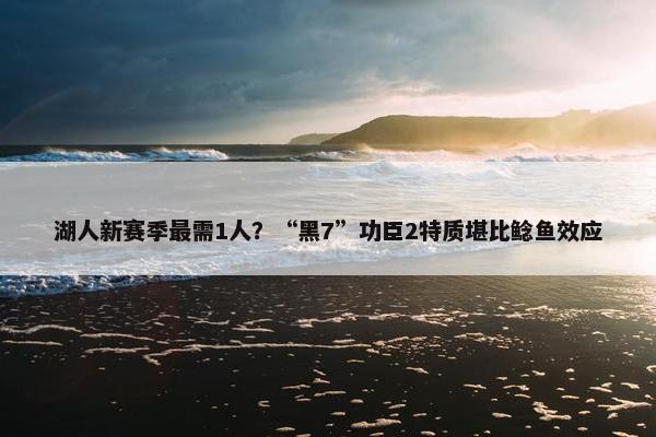 湖人新赛季最需1人？“黑7”功臣2特质堪比鲶鱼效应