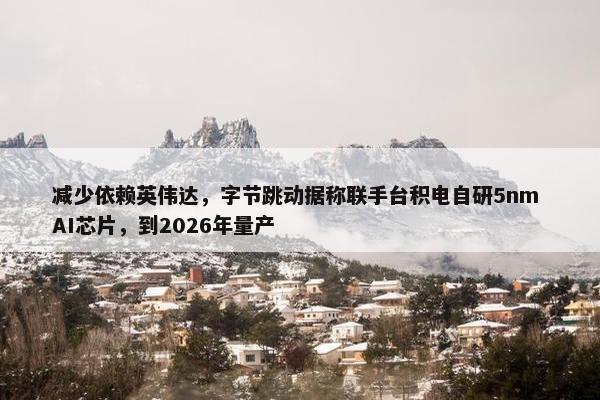 减少依赖英伟达，字节跳动据称联手台积电自研5nm AI芯片，到2026年量产