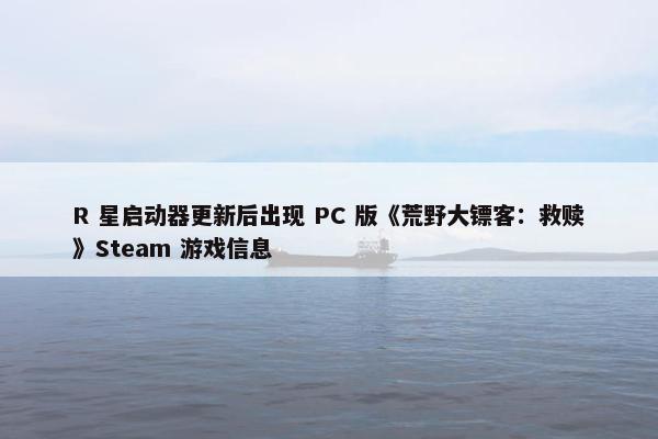 R 星启动器更新后出现 PC 版《荒野大镖客：救赎》Steam 游戏信息