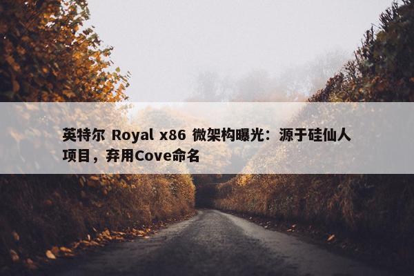 英特尔 Royal x86 微架构曝光：源于硅仙人项目，弃用Cove命名