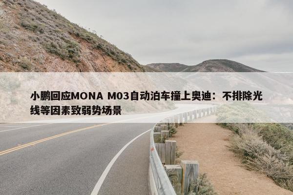 小鹏回应MONA M03自动泊车撞上奥迪：不排除光线等因素致弱势场景