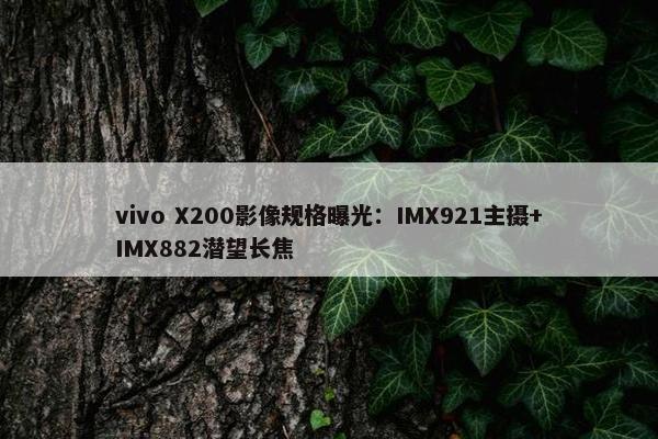 vivo X200影像规格曝光：IMX921主摄+IMX882潜望长焦