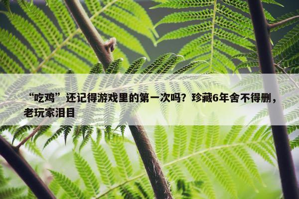 “吃鸡”还记得游戏里的第一次吗？珍藏6年舍不得删，老玩家泪目