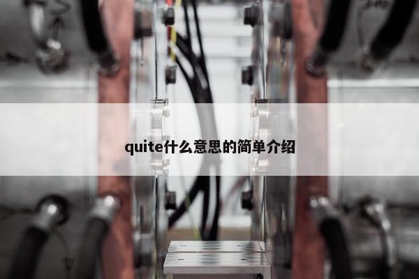 quite什么意思的简单介绍