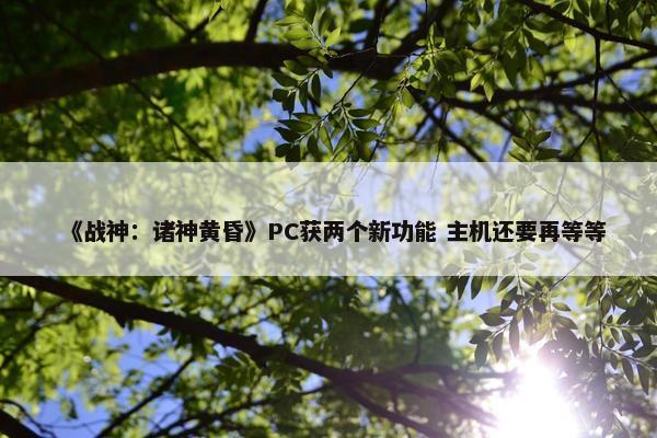 《战神：诸神黄昏》PC获两个新功能 主机还要再等等