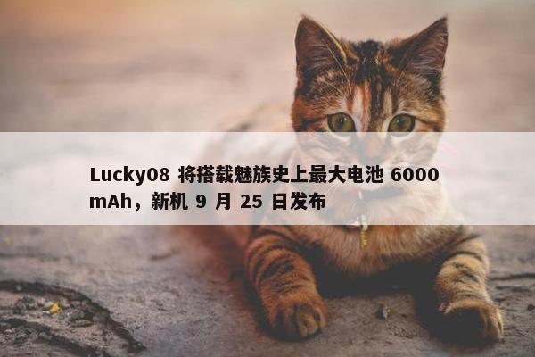 Lucky08 将搭载魅族史上最大电池 6000 mAh，新机 9 月 25 日发布