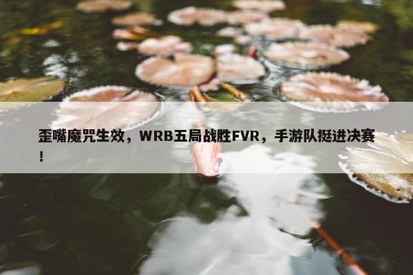 歪嘴魔咒生效，WRB五局战胜FVR，手游队挺进决赛！