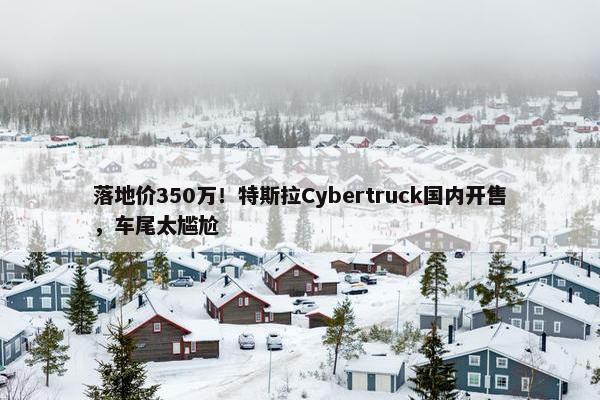 落地价350万！特斯拉Cybertruck国内开售，车尾太尴尬