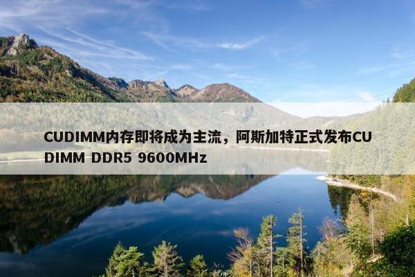 CUDIMM内存即将成为主流，阿斯加特正式发布CUDIMM DDR5 9600MHz