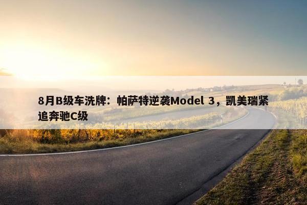 8月B级车洗牌：帕萨特逆袭Model 3，凯美瑞紧追奔驰C级