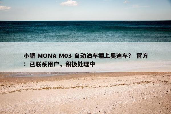 小鹏 MONA M03 自动泊车撞上奥迪车？ 官方：已联系用户，积极处理中