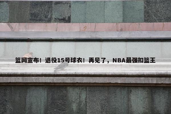 篮网宣布！退役15号球衣！再见了，NBA最强扣篮王