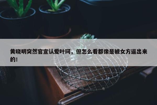 黄晓明突然官宣认爱叶珂，但怎么看都像是被女方逼出来的！