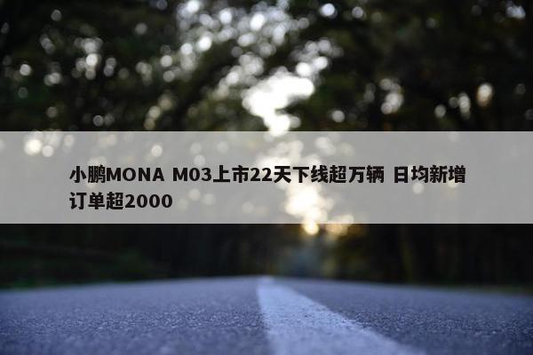 小鹏MONA M03上市22天下线超万辆 日均新增订单超2000