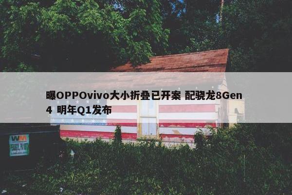 曝OPPOvivo大小折叠已开案 配骁龙8Gen 4 明年Q1发布