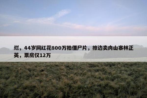 烂，44岁网红花800万拍僵尸片，擦边卖肉山寨林正英，票房仅12万