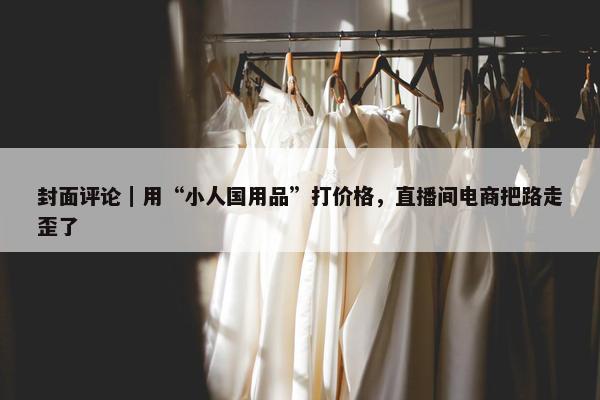 封面评论｜用“小人国用品”打价格，直播间电商把路走歪了